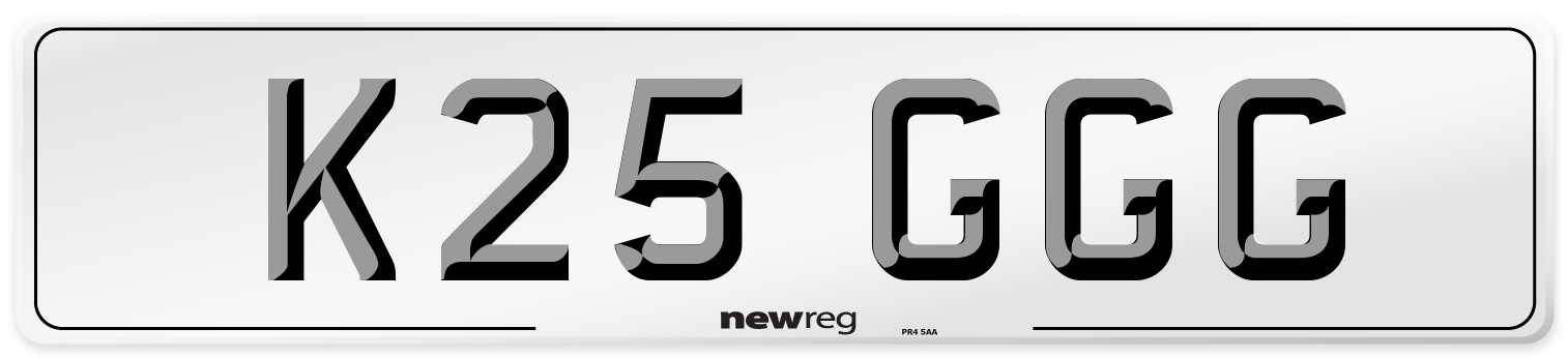 K25 GGG Number Plate from New Reg
